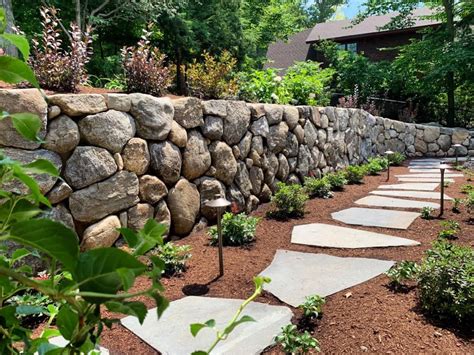 Panelized New England Fieldstone Retaining Wall Landscaping Retaining