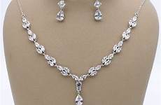 jewelry accessories set prom simple women sets silver bridal cubic necklace wedding cz zircon alloy earring banquet copper party
