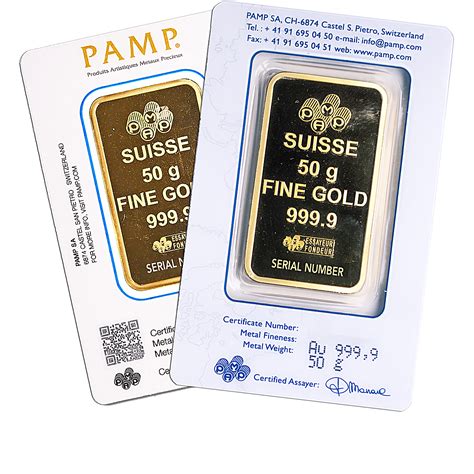 50 Gram Pamp Swiss Gold Bar Bullionstar Us