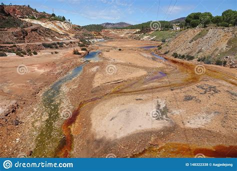 Rio Tinto River Near Nerva In Spain Stock Photo Image Of Mountains