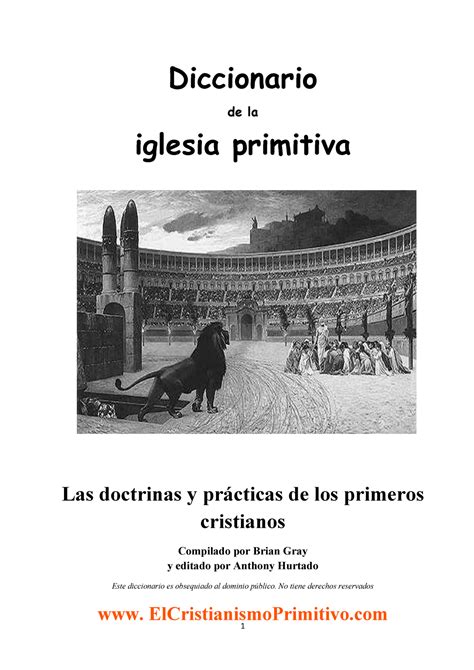 Diccionario De La Iglesia Primitiva Diccionar Io De La Iglesia Pr