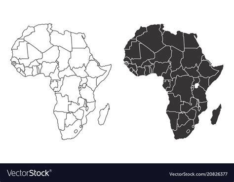 Maps Of The Africa Royalty Free Vector Image Vectorstock