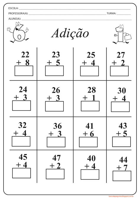 Atividade De Adição 1 Ano Ensino