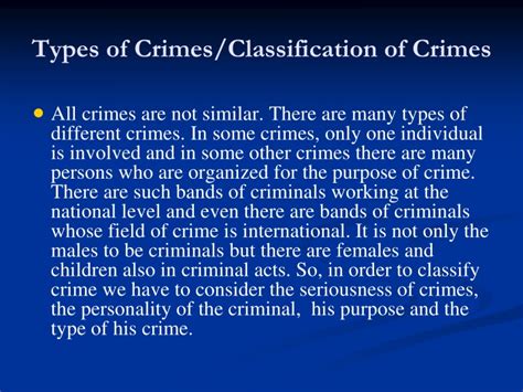 ppt types of crimes classification of crimes powerpoint presentation gambaran