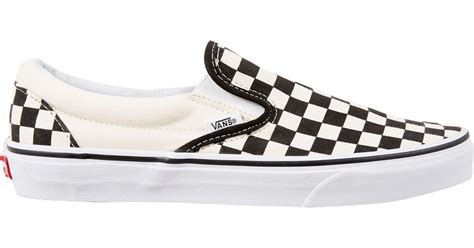 Lyst Vans Checkerboard Slip On Shoes In Black