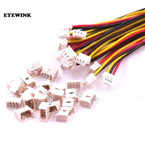 20pcs Set Jst Connectors 1 25mm 3 Pin Connector With Wires Cables 100mm