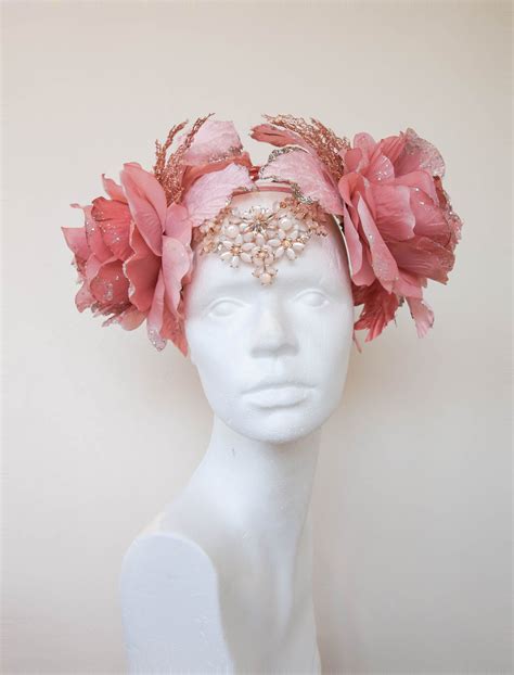 romantic-rose-gold-dusty-pink-flower-crown-fairy-headdress-art-headdress-art,-flower-costume