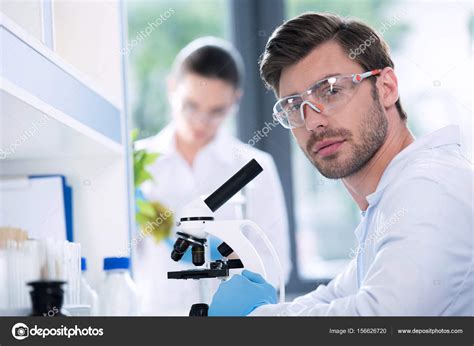 Male Scientist At Laboratory — Stock Photo © Arturverkhovetskiy 156626720