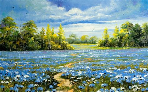 Landscape Oil Painting Wallpaper Art And Paintings Wallpaper Better