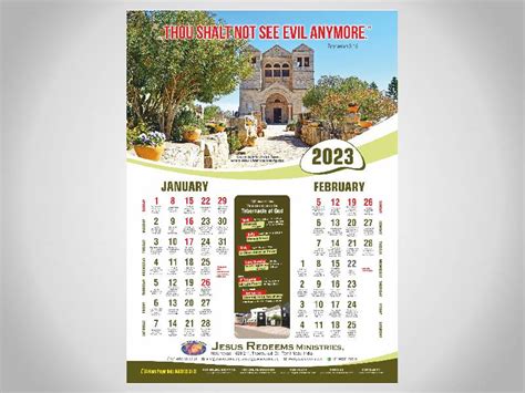 2023 Bible Land Calendar English Jr Bible World