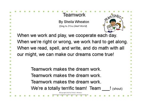 Teamwork Song Sing To Its A Small World Leader In Me Teamwork Songs