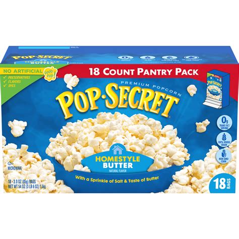 Pop Secret Popcorn Homestyle Butter Microwave Popcorn 3 Oz Sharing