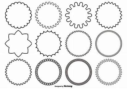 Circle Shapes Vector Assorted Frame Border Scalloped