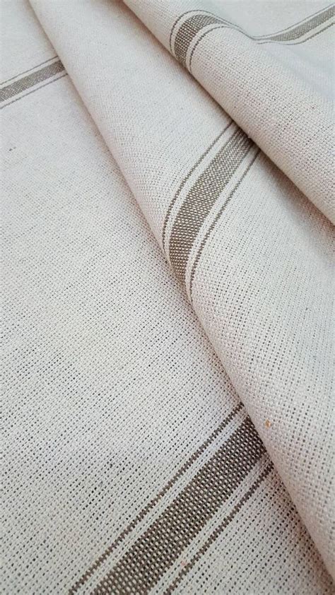 Feed Sack Fabric By The Yard Farmhouse Fabric Tan 3 Stripe Etsy