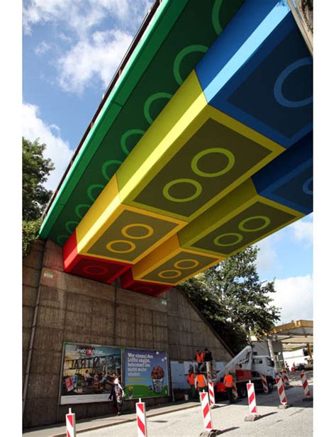 Bridge Transformed Into Giant Lego Bricks By German Street