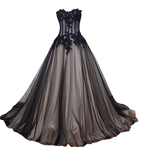 Mauwey Womens Charming New Sweetheart Organza Black Lace Gothic