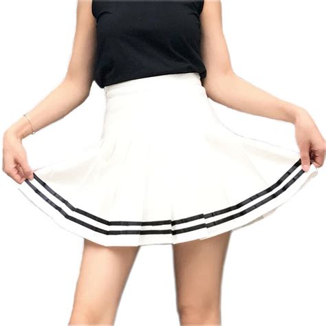 2018 Summer High Waist Pleated Skirt Anime Cosplay School Uniform