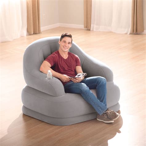 Inflatable Love Seat Sofa Bed Intex Chair Camping Furniture Portable