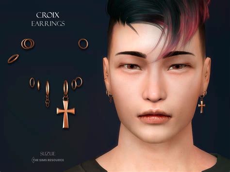 The Sims Resource Croix Earrings Male The Sims Sims Cc Men
