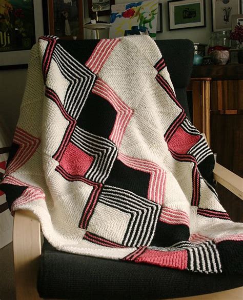 Cartesian Blanket From Easy Mitered Squares Pattern By Margaret Holzmann Blanket Knitting