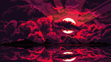 Blood Moon 1920x1080 Pixel Art Wallpapers