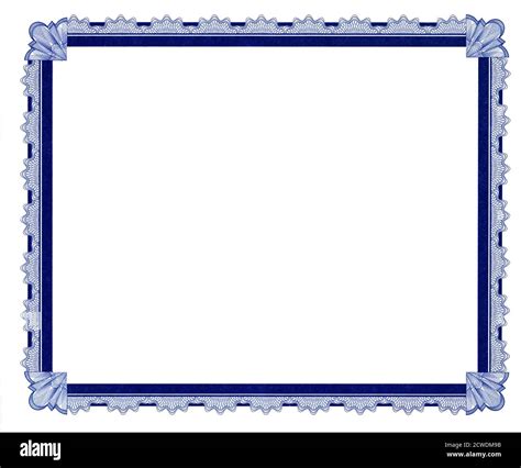 Blue Certificate Border Frame Blank For Awards Stock Photo Alamy