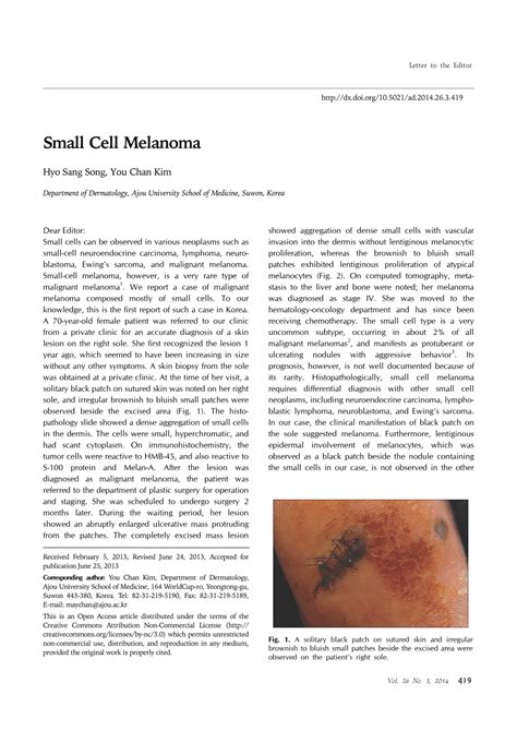 Pdf Small Cell Melanoma
