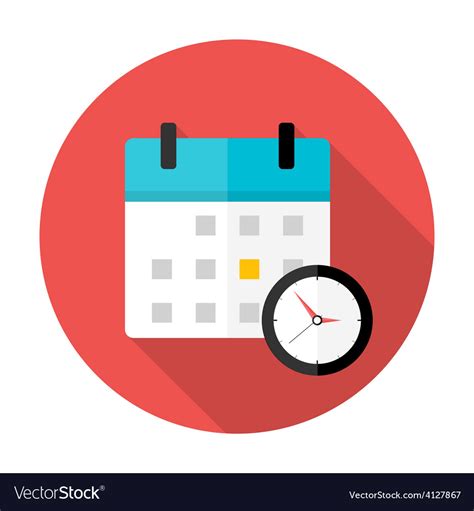 Calendar And Clock Time Circle Icon Royalty Free Vector