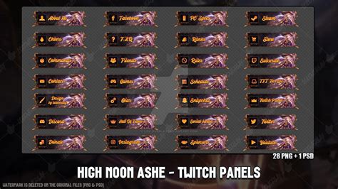High Noon Ashe Twitch Panels By Lol Overlay On Deviantart