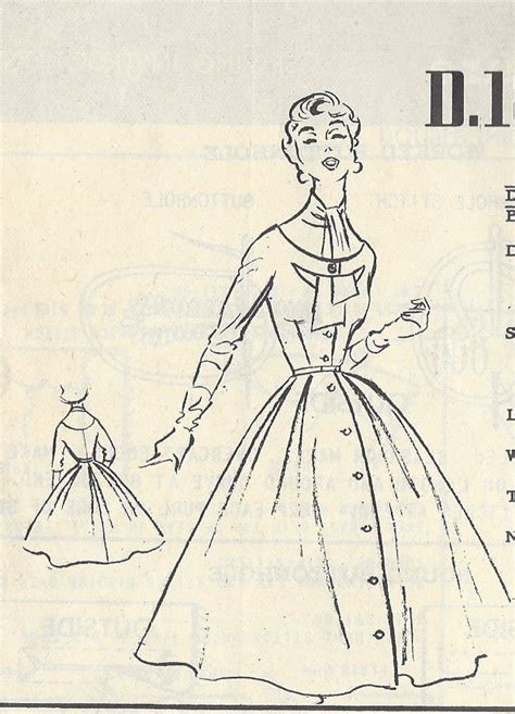 1950s Vintage Sewing Pattern B36 Dress R189 By Etsy