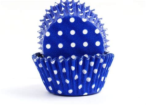Blue Polka Dotted Cupcake Liners Blue Cupcake By Sugarfoxshop 425