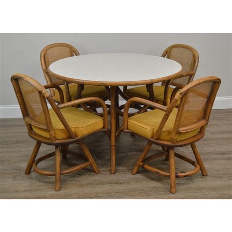 10 Vintage Rattan Table And Chairs