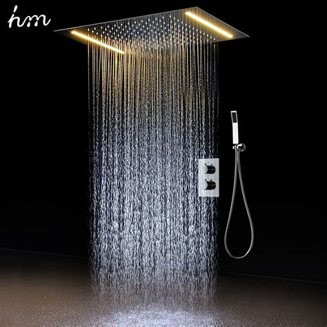 Rainfall shower heads are generally either round or square. Rain Shower Head With Handheld | Free Shipping and Save ...