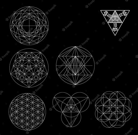 Premium Vector Sacred Geometry Symbols And Signes Vector Illustration