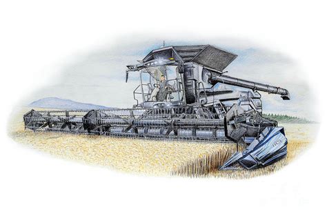 Fendt Ideal Combine Harvester Drawing By Sandra Warmerdam Pixels