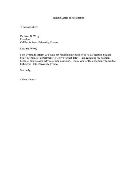 Employee Job Resignation Letter Tracsc