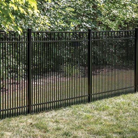 freedom standard york 5 ft h x 6 ft w black aluminum flat top decorative in the metal fence
