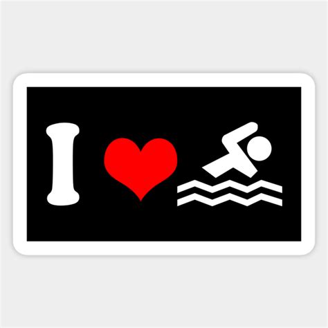 I Love Swimming Swimming Sticker Teepublic