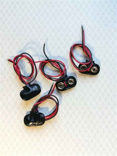 9 Volt Battery Clips With Lead Wire Wiring Dollhouse Miniature Etsy