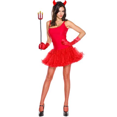 3pcs Adult Demon Evil Witch Spellcaster Costume Red Sexy Devil Costume Role Play Witch Halloween