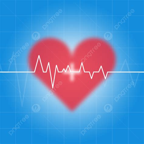 All Blue Medical Cardiogram Background Medical Health Heart Shaped