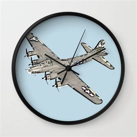 Boeing B 17 Flying Fortress Airplane Wall Clock By Pngdesign Airplane