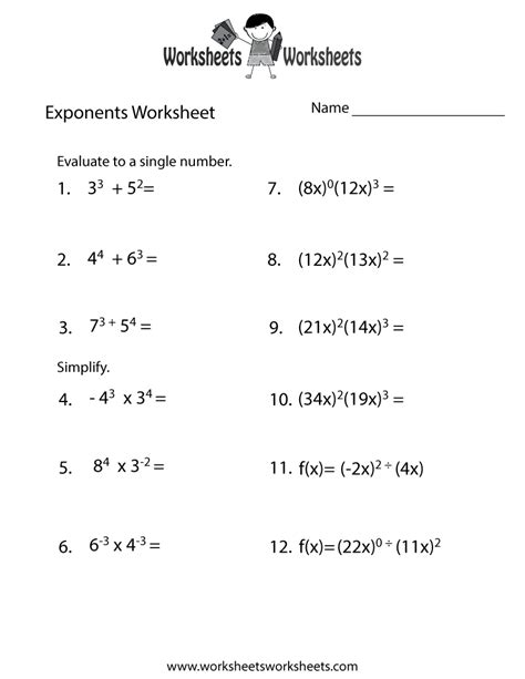 Since that time i worked a couple of years with dr. Exponents Review Worksheet - Free Printable Educational Worksheet