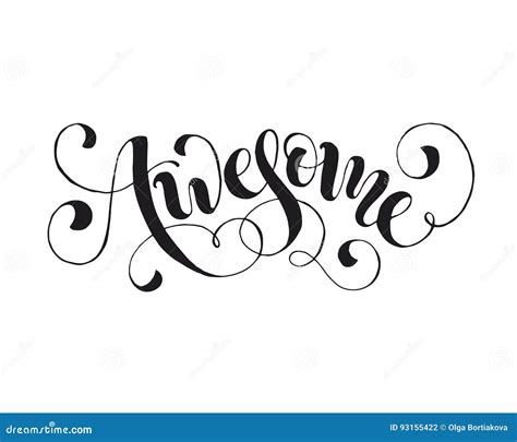 Word Awesome Isolated Stock Vector Illustration Of Background 93155422