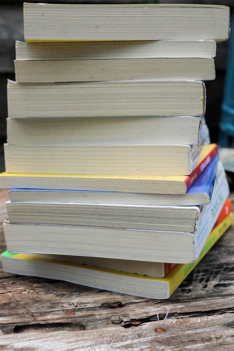 Pile Of Books In The Library Stock Image Image Of Document Yellow