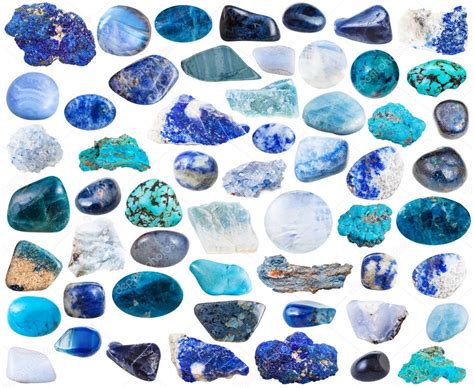 Conjunto De Piedras Minerales Azules Y Piedras Preciosas 2023