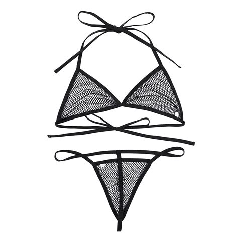 Women S Sexy Bra Bra Swimwear With G String Mesh Bikini Set Ebay