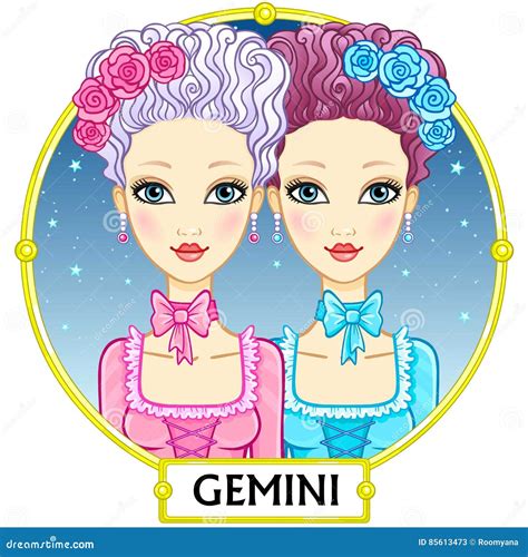 Zodiac Sign Gemini Stock Vector Illustration Of Dress 85613473