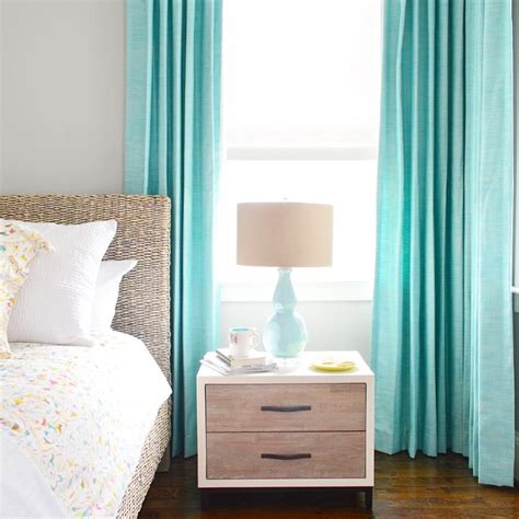 Free shipping on orders over $35. Beachy bedroom with turquoise curtains and coastal ...