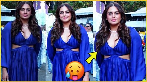 huma qureshi look hot and flaunts her huge cleavage in open dress youtube